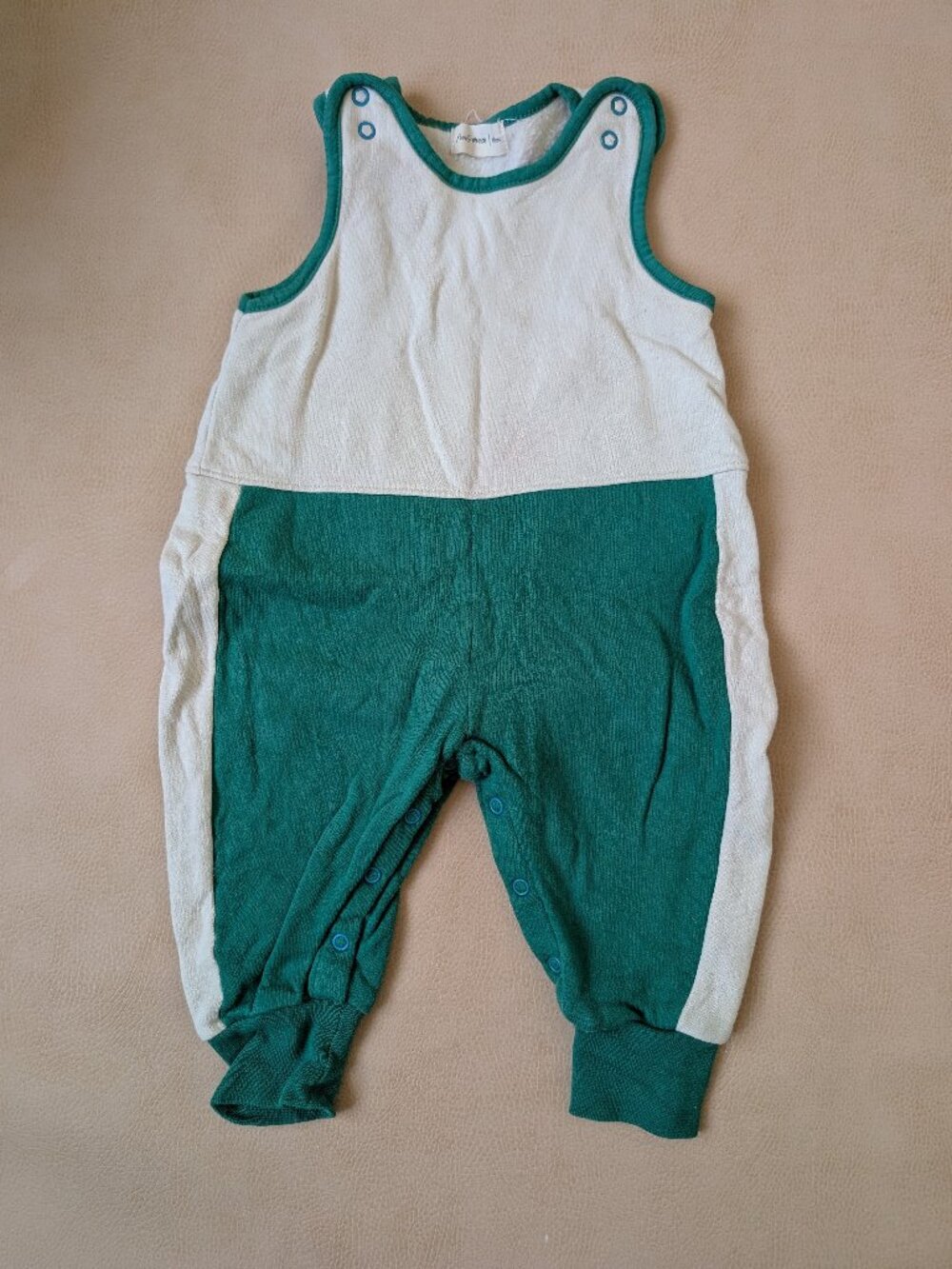 Fin & Vince Green & Cream Fleece-Lined Overalls